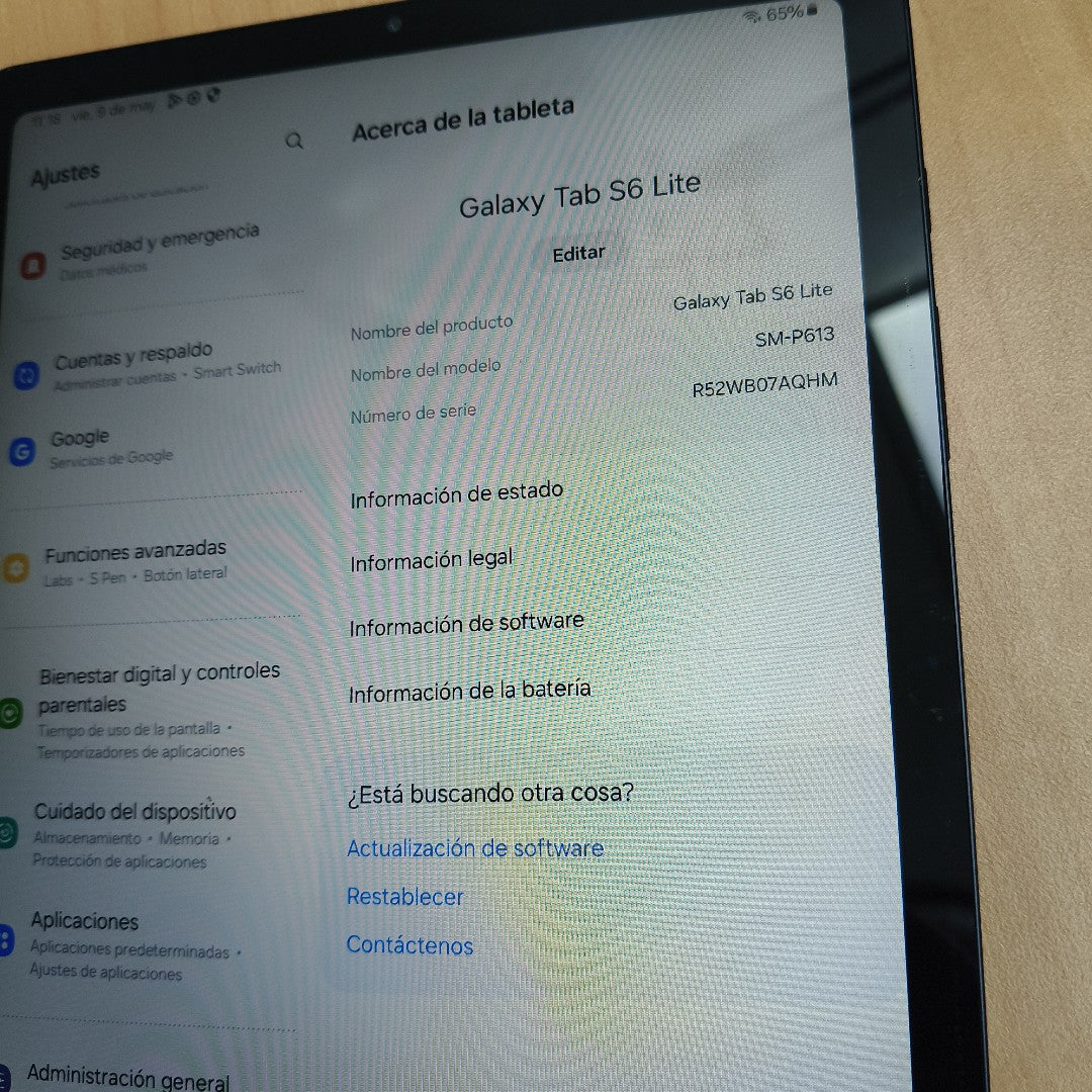 TABLETA SAMSUNG GALAXY TAB S6 LITE SM-P613 64 GB 4 GB RAM (SEMINUEVO)