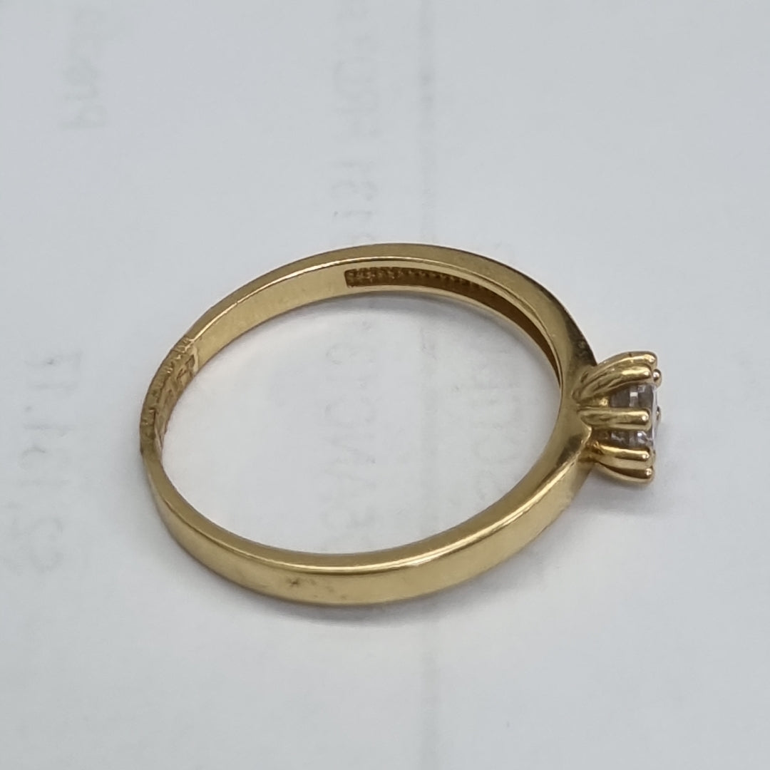 10024ANC00075B875 FRD6 SOLITARIO DE 8 UÑAS CON CIRCONIAS ORO 14K 2.1GRS (NUEVO)