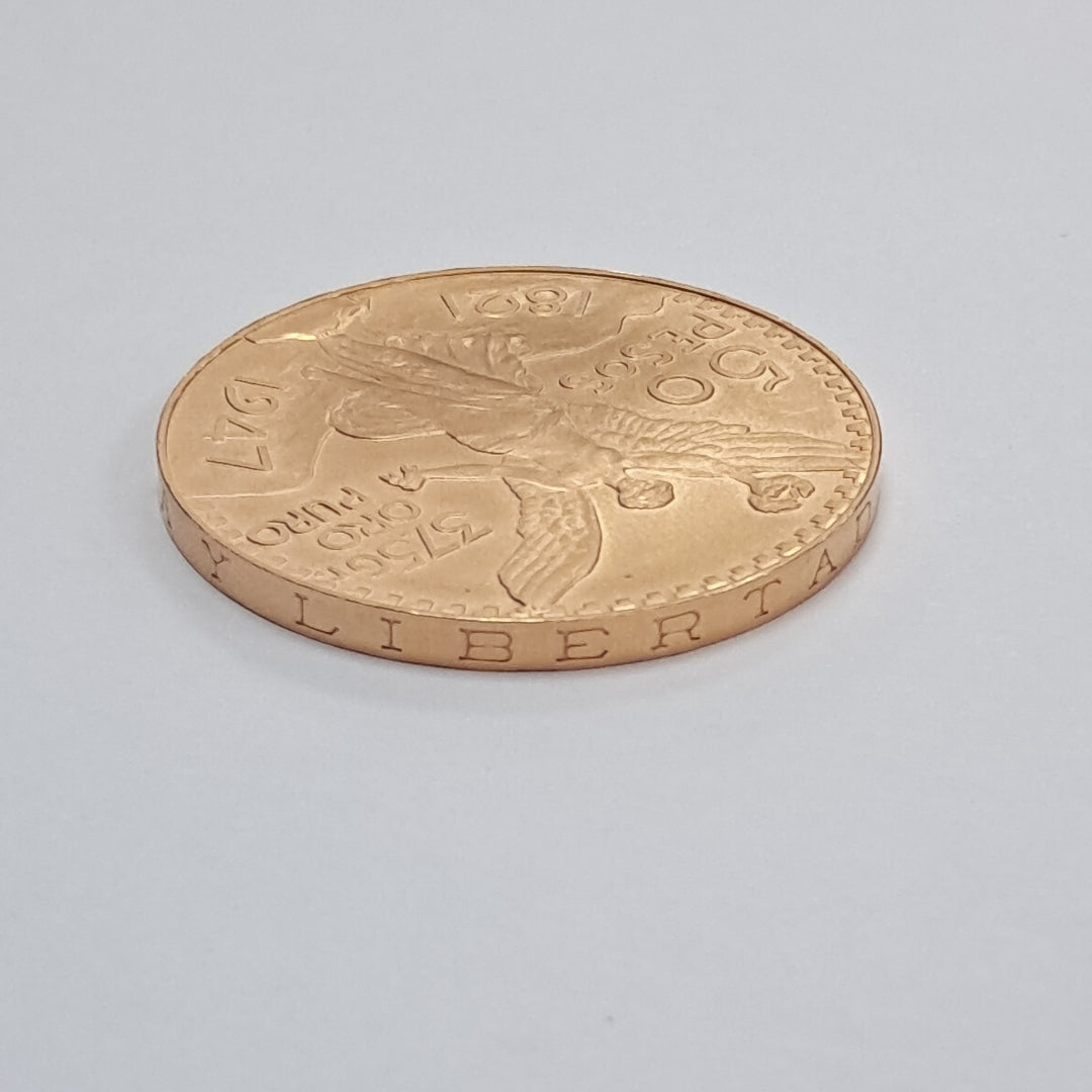 K1 41,60 GRMS - DTO. 0,00 GRMS - 21 K - AVALÚO 76003,20 * IDENTIFICACIÓN MONEDA NOMINATIVA * MONEDAS PESOS 50 PESOS (SEMINUEVO)