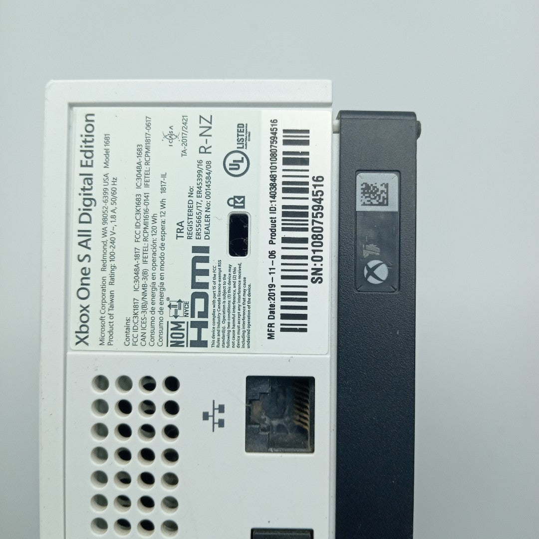 CONSOLA DE VIDEOJUEGO MICROSOFT XBOX ONE S ALL DIGITAL 1 TB (SEMINUEVO)