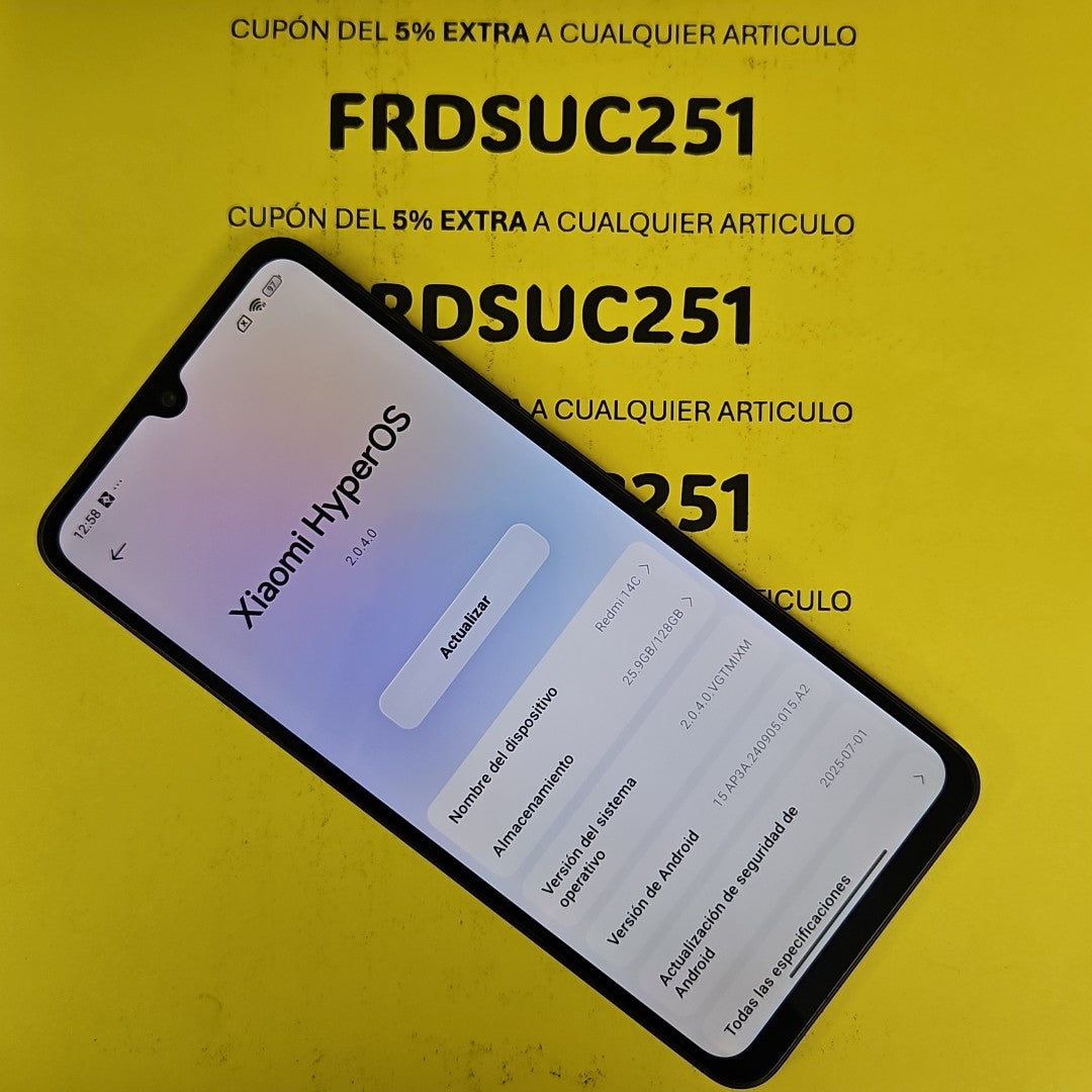 CELULAR XIAOMI REDMI 14C 2409BRN2CA (2024) 256 GB 8 GB RAM (SEMINUEVO)