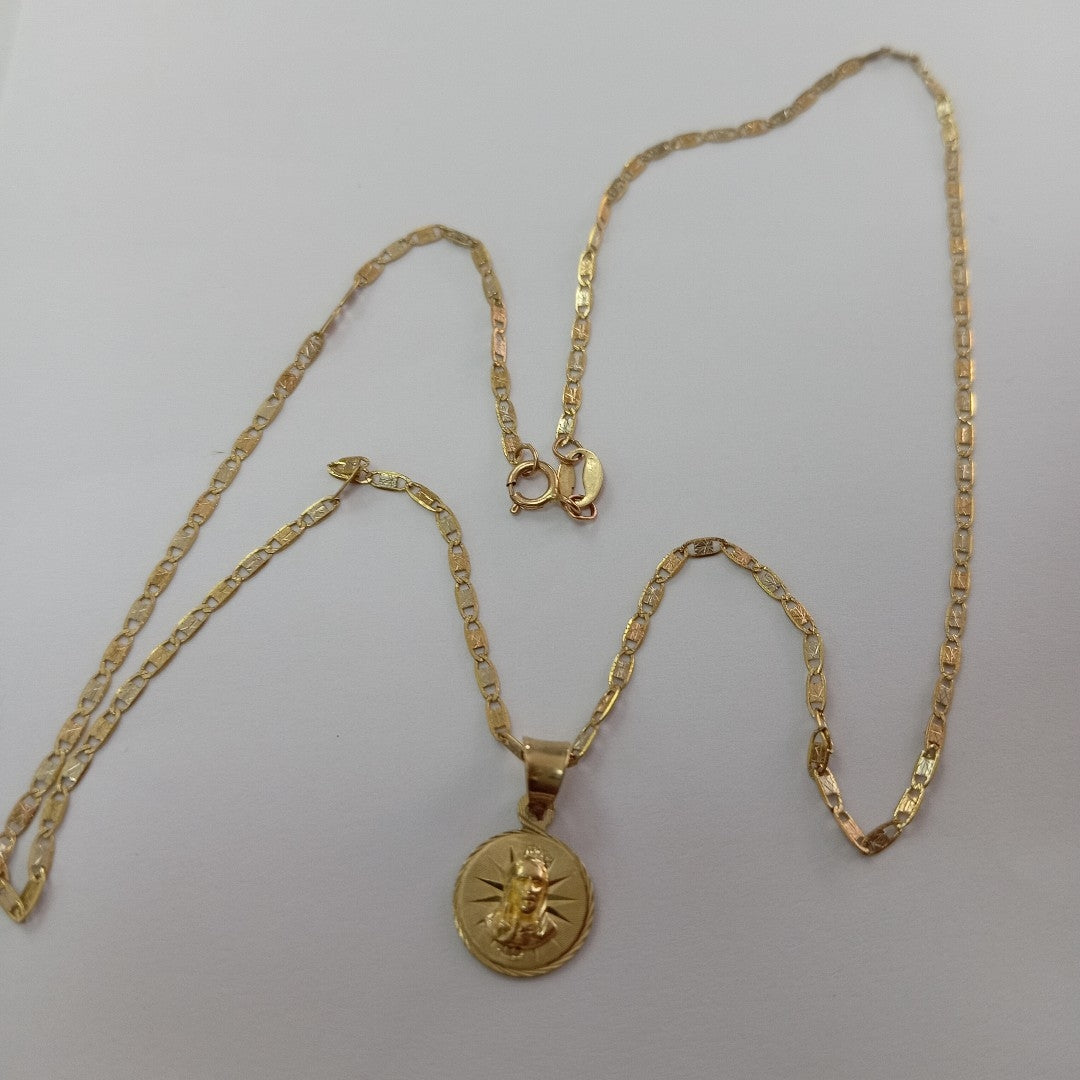 CADENA, MEDALLA RELIGIOSA. ORO. 10 K 2 GRMS (SEMINUEVO)