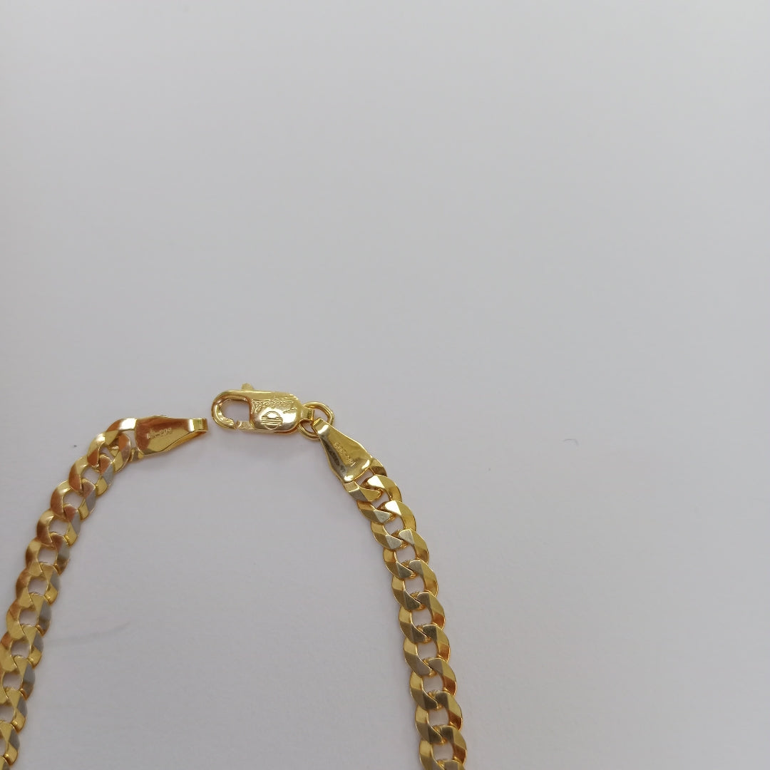 PULSERAS CABALLERO BARBADA AMARILLA ORO 14K 4.8 (NUEVO)