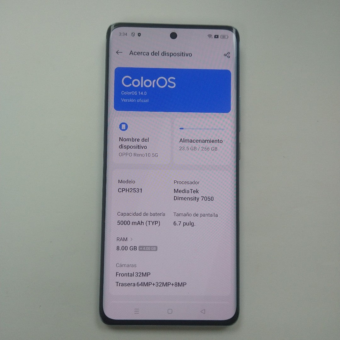 CELULAR OPPO RENO10 5G CPH2531 (2023) (SEMINUEVO)