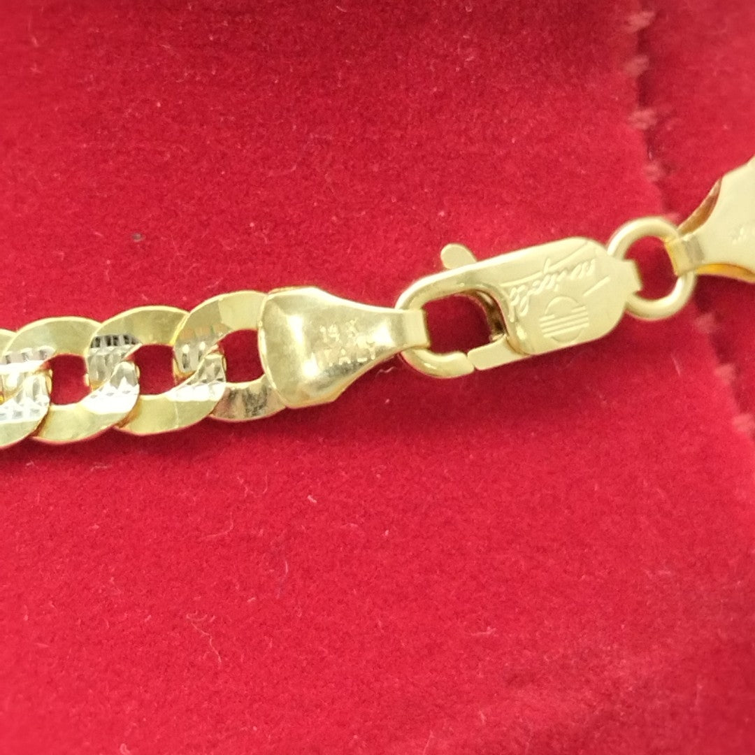 CADENAS BARBADA DIAMANTADA ORO 14K 17 (NUEVO)