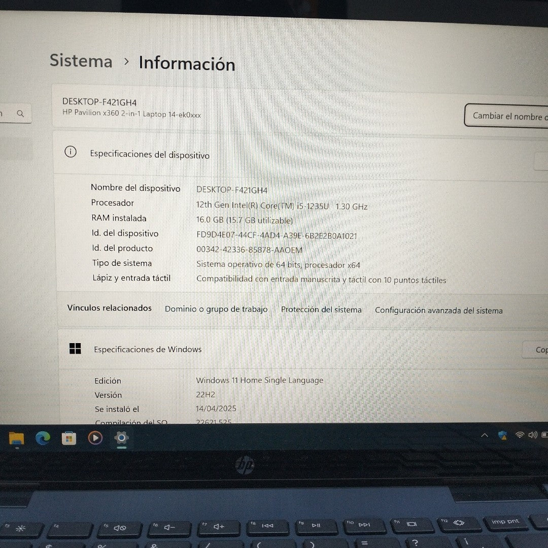 LAPTOP HP PAVILION X360 14-EK0002LA (2 EN 1) (2024) 512 GB SSD 16 GB RAM (SEMINUEVO)