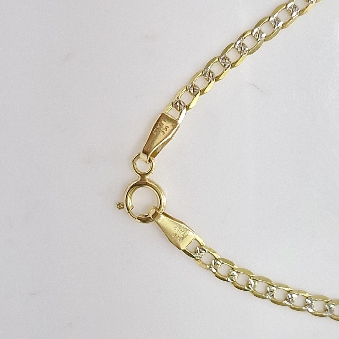 CADENAS BARBADA DIAMANTADA ORO 14K 4.4 (NUEVO)