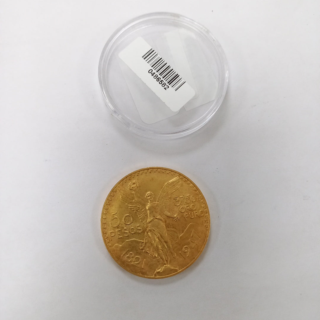 K1 41.6 GRMS - DESC. 0 GRAMOS - 21 K - AVALÚO 71884.8 * * IDENTIFICACIÓN MONEDA NOMINATIVA. * MONEDAS PESOS 50 PESO (SEMINUEVO)