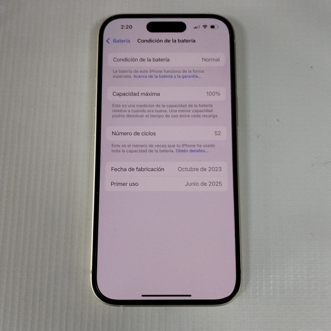 CELULAR APPLE IPHONE 15 A3089 (2023) 128 GB 6 GB RAM (SEMINUEVO)