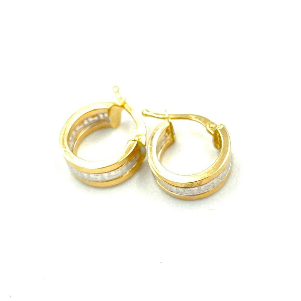 Arracadas Oro Amarillo, Blanco 14 K 2.1 g – Tienda Dondé