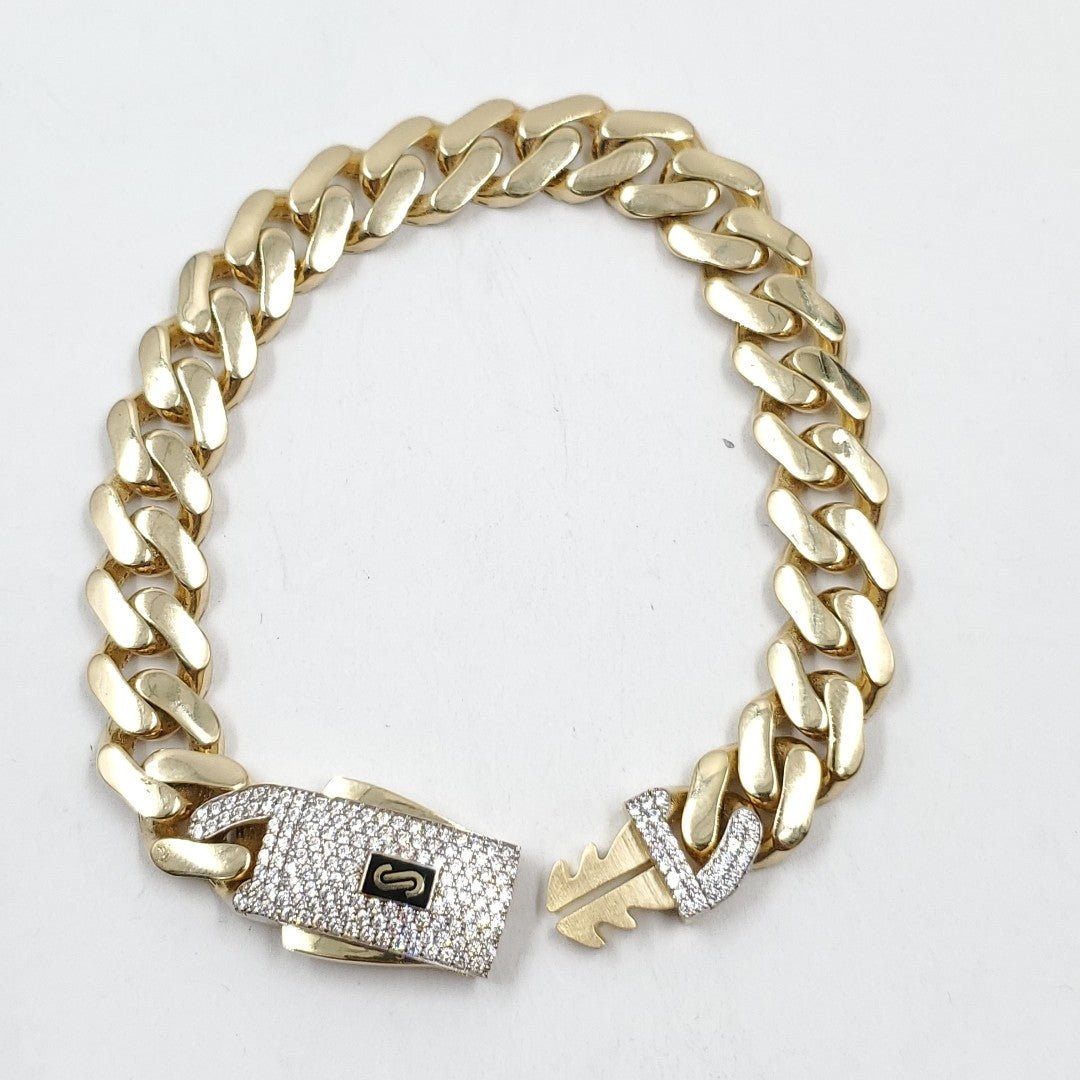 PULSERA CABALLERO MONACO ORO 14K 17.7 (NUEVO)