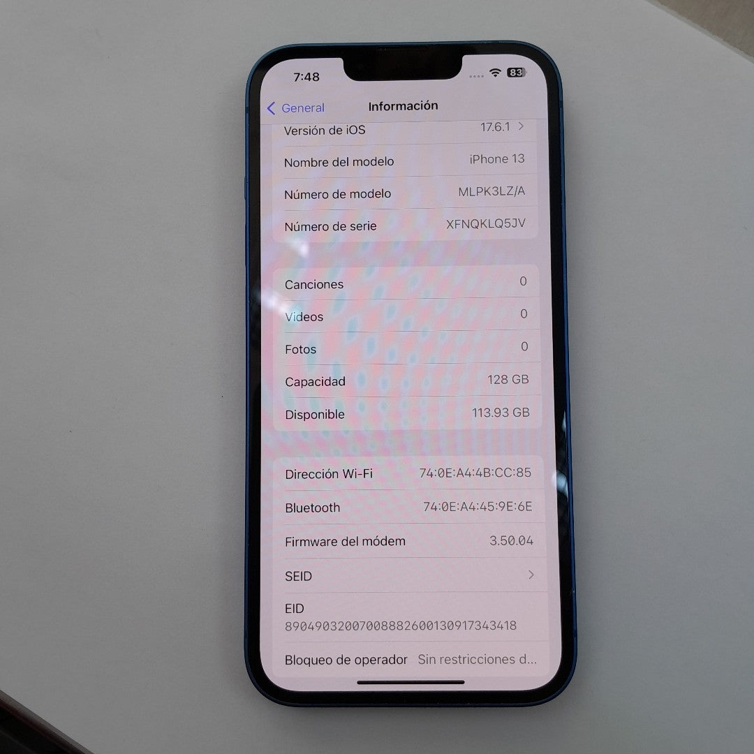 CELULAR APPLE IPHONE 13 A2633 (2021) (SEMINUEVO)