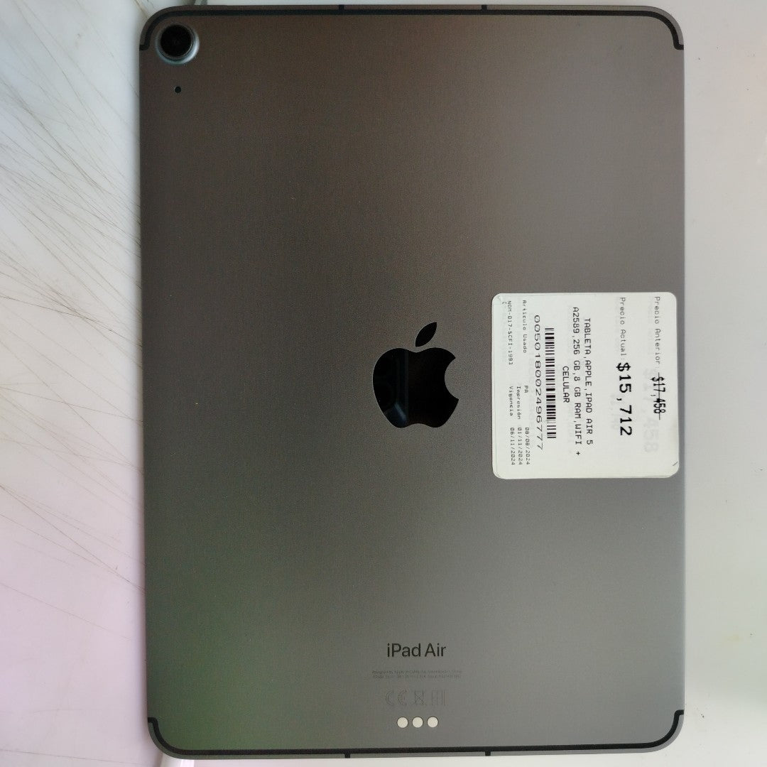 TABLETA APPLE IPAD AIR 5 A2589 256 GB 8 GB RAM (SEMINUEVO)