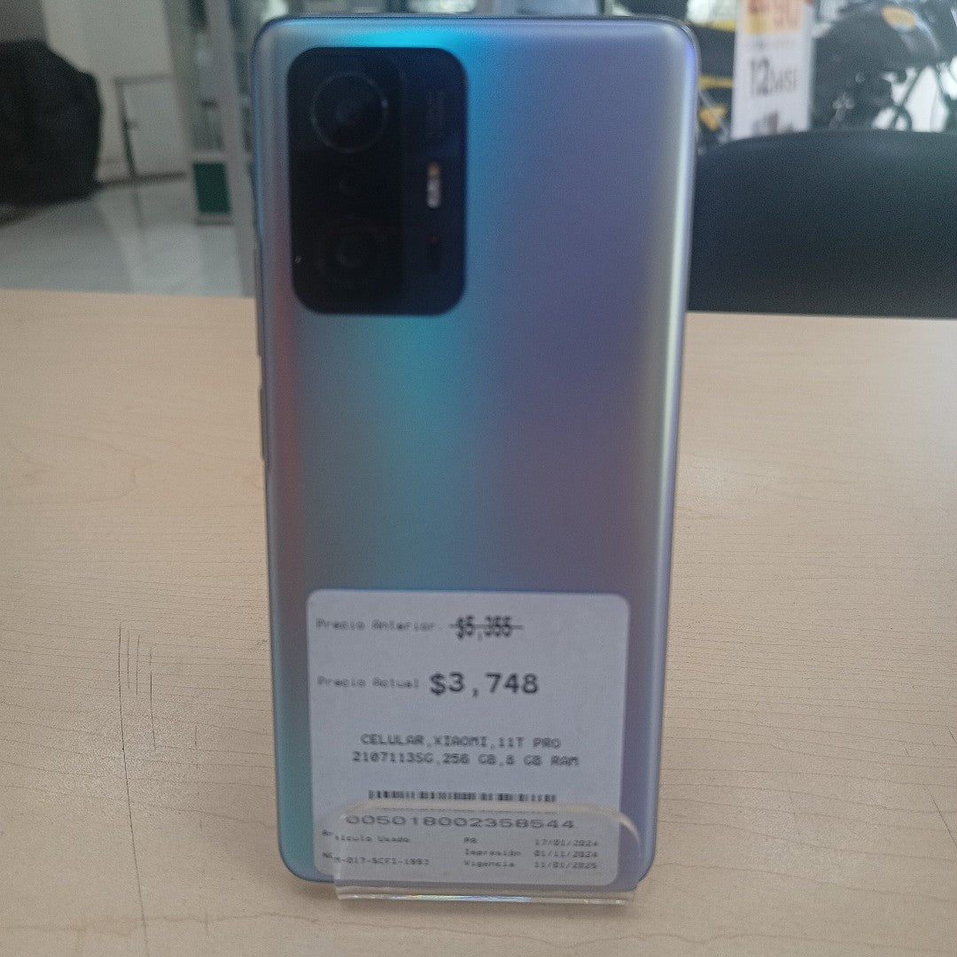 CELULAR XIAOMI 11T PRO 2107113SG 256 GB 8 GB RAM (SEMINUEVO)