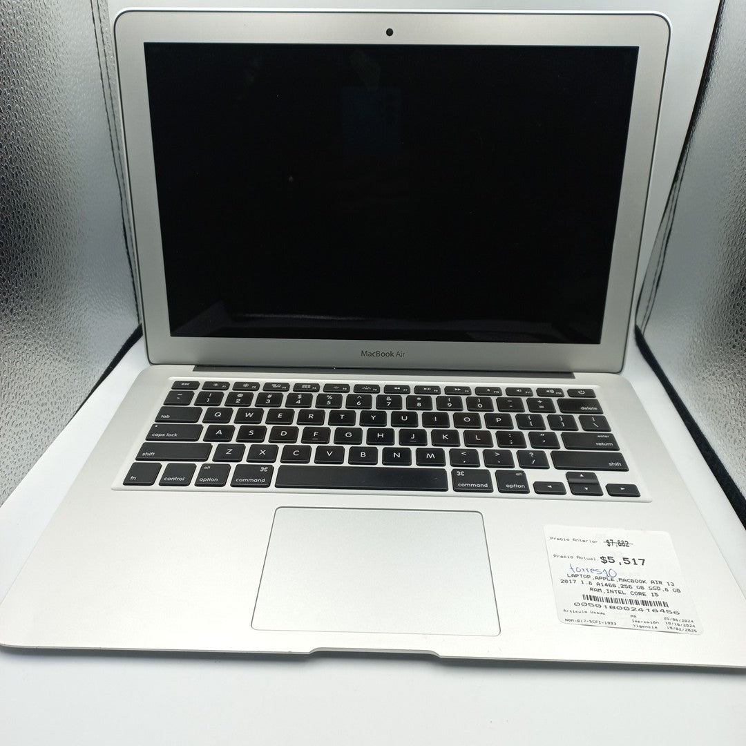 LAPTOP APPLE MACBOOK AIR 13&quot; 2017 1.8 A1466 256 GB SSD 8 GB RAM (SEMINUEVO)
