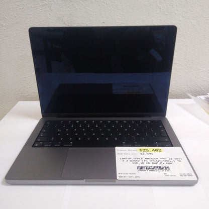 LAPTOP APPLE MACBOOK PRO 14&quot; 2021 3.2 A2442 (10 CPU/16 GPU) 1 TB SSD 16 GB RAM (SEMINUEVO)