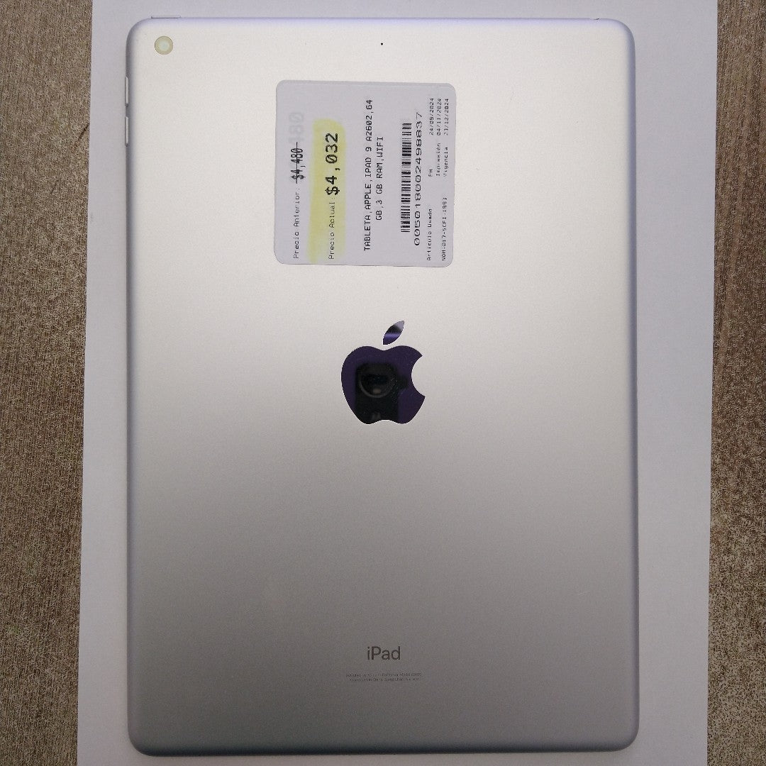 TABLETA APPLE IPAD 9 A2602 64 GB 3 GB RAM (SEMINUEVO)