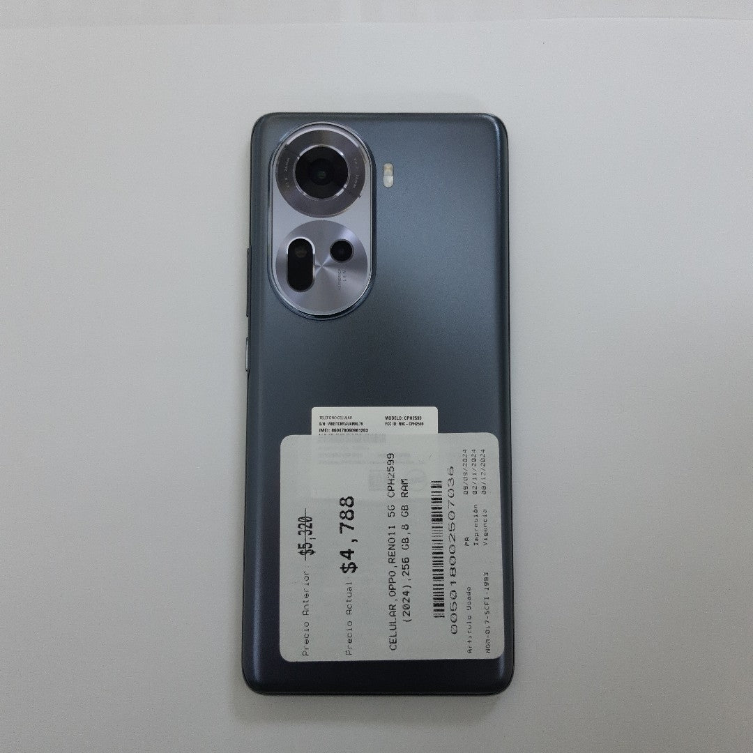 CELULAR OPPO  RENO11 5G CPH2599 (2024) 256 GB 8 GB RAM (SEMINUEVO)