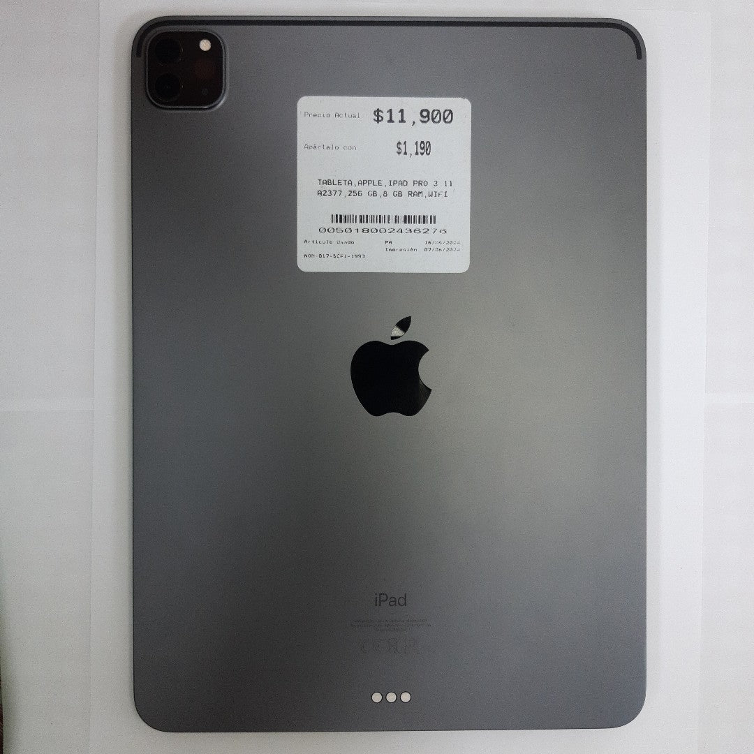 TABLETA APPLE IPAD PRO 3 11&quot; A2377 256 GB 8 GB RAM (SEMINUEVO)