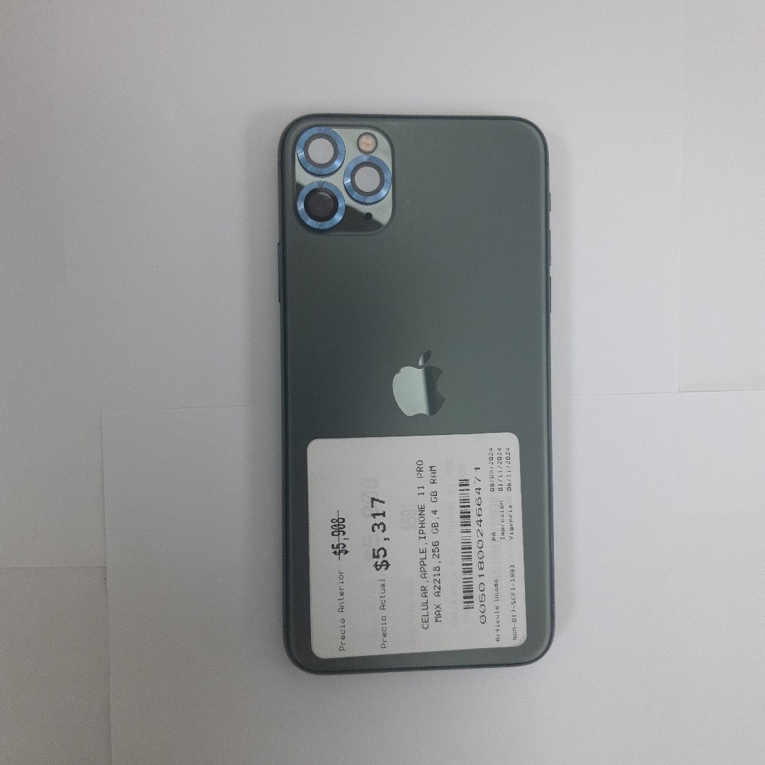 CELULAR APPLE IPHONE 11 PRO MAX A2218 256 GB 4 GB RAM (SEMINUEVO)