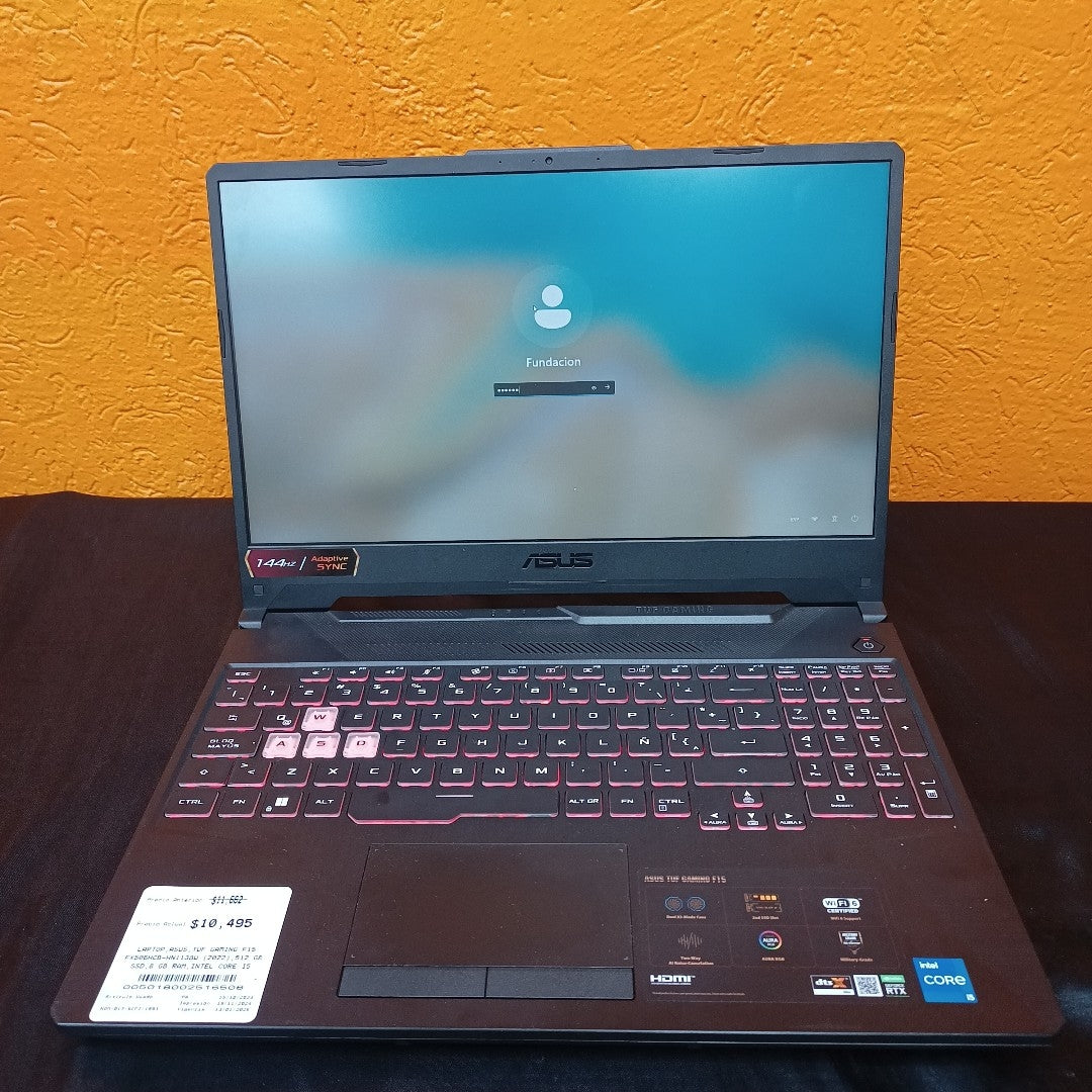 LAPTOP ASUS TUF GAMING F15 FX506HCB-HN1138W (2022) 512 GB SSD 8 GB RAM (SEMINUEVO)