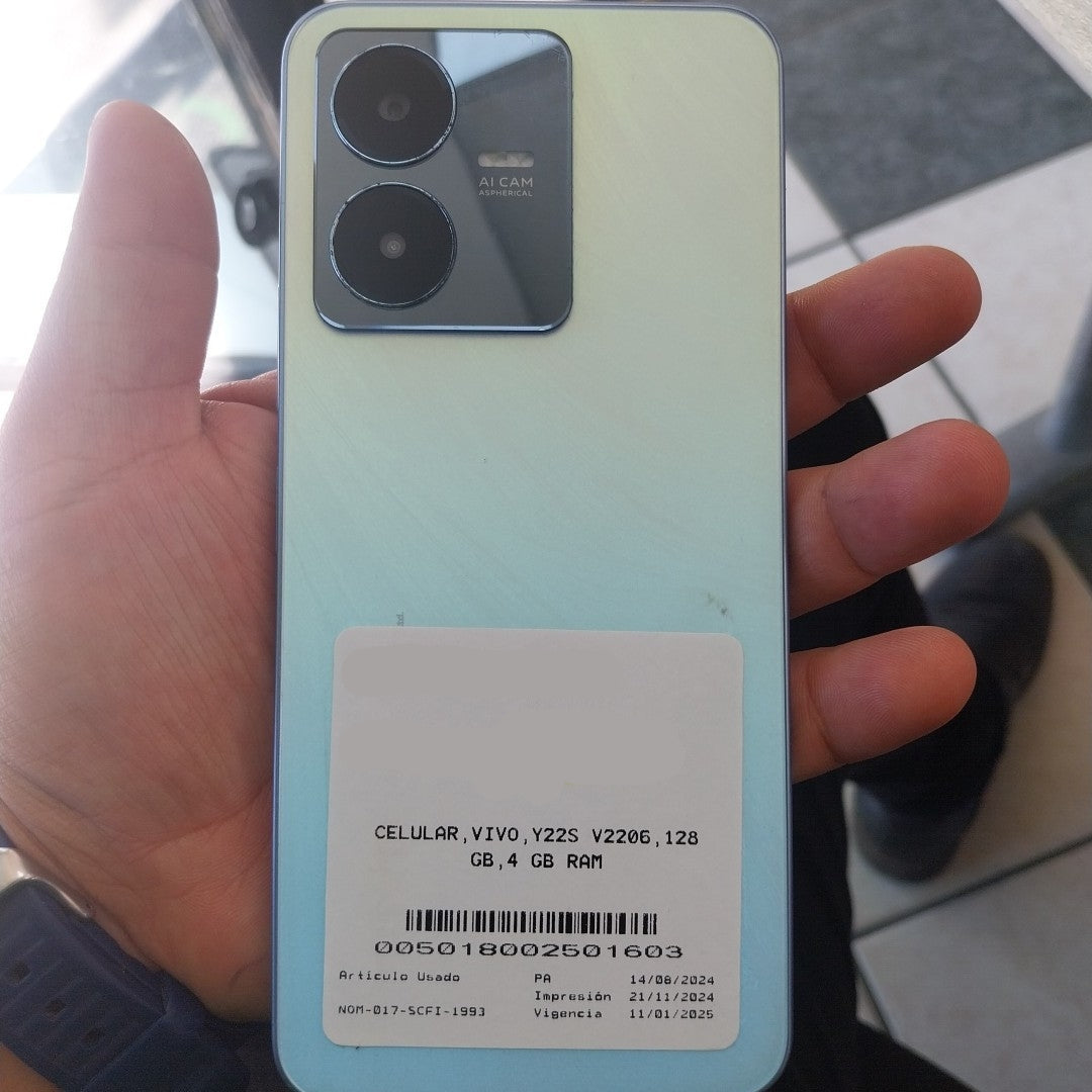 CELULAR VIVO Y22S V2206 128 GB 4 GB RAM (SEMINUEVO)