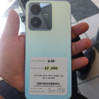 CELULAR VIVO Y22S V2206 128 GB 4 GB RAM (SEMINUEVO)