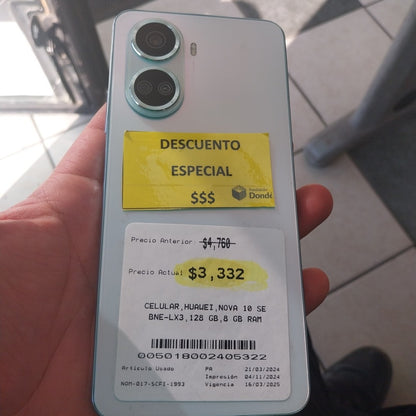 CELULAR HUAWEI NOVA 10 SE BNE-LX3 128 GB 8 GB RAM (SEMINUEVO)