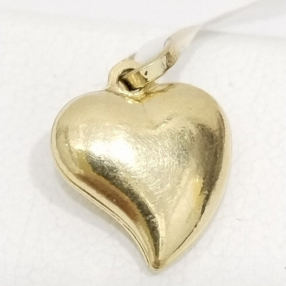 10182DIJ00000B311 FRD5 DIJE CORAZON INFLADO DE LADO ORO 14K 1.1GRS (NUEVO)