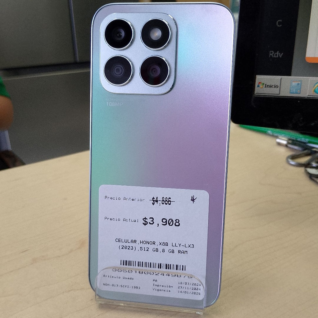 CELULAR HONOR X8B LLY-LX3 (2023) 512 GB 8 GB RAM (SEMINUEVO)