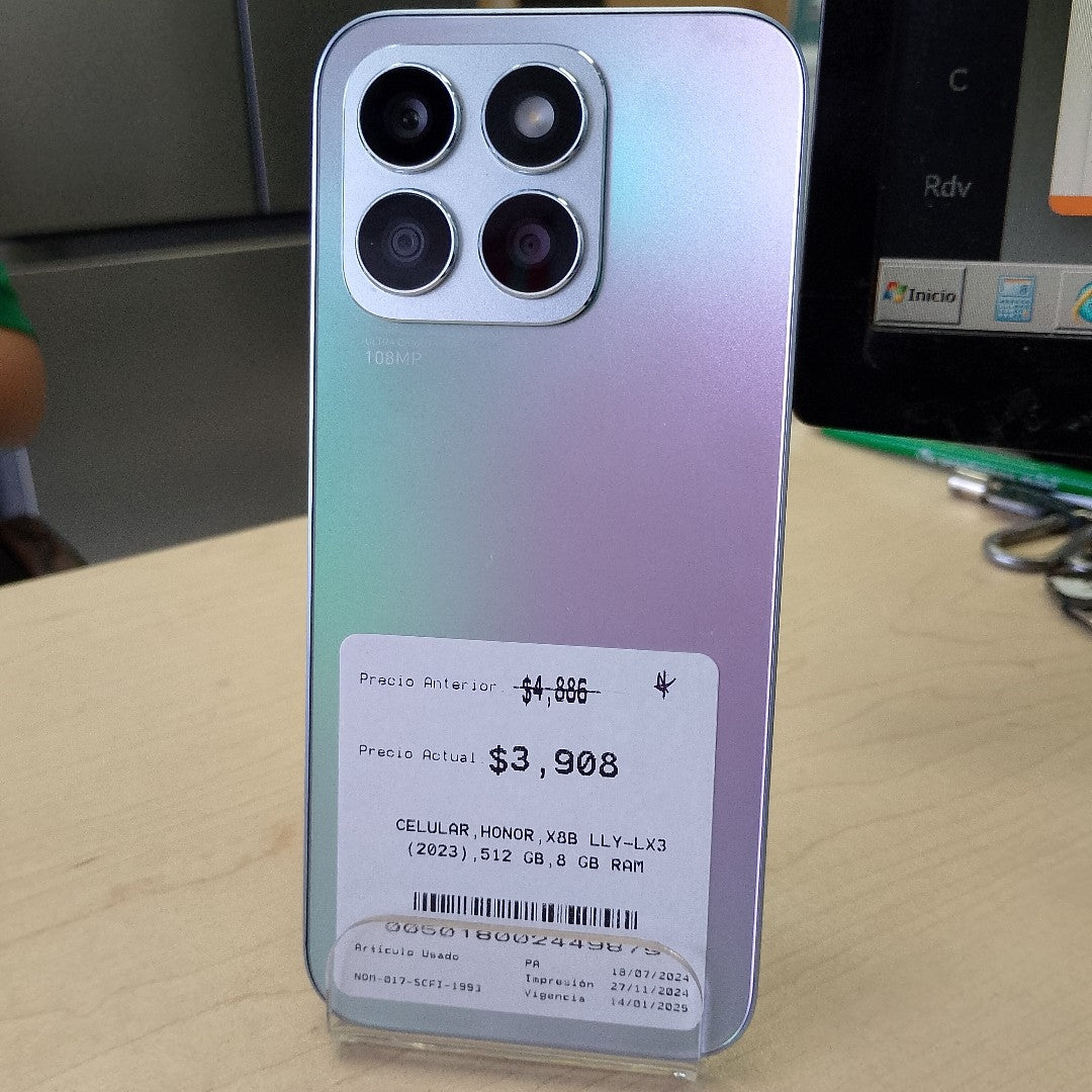 CELULAR HONOR X8B LLY-LX3 (2023) 512 GB 8 GB RAM (SEMINUEVO)