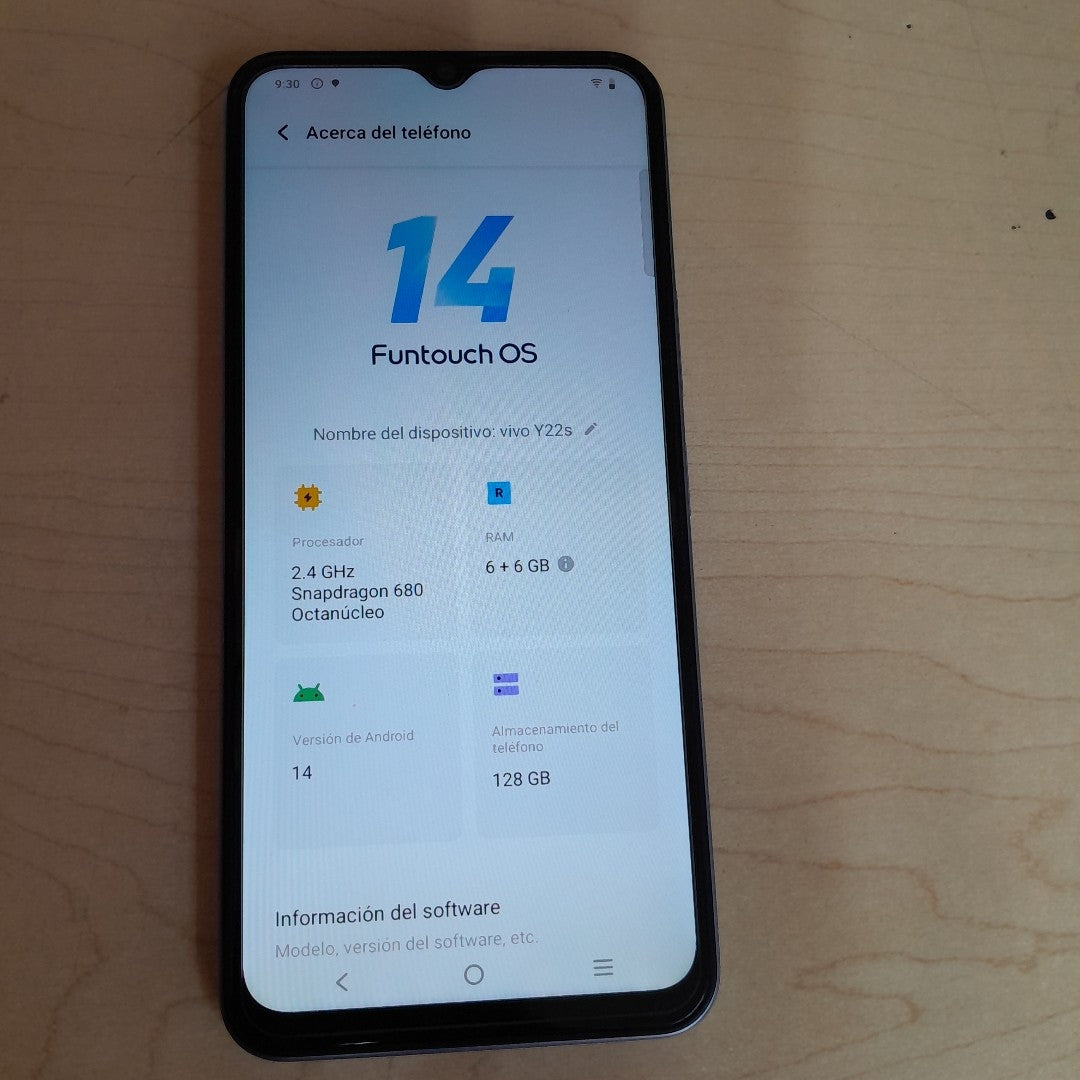 CELULAR VIVO Y22S V2206 128 GB 6 GB RAM (SEMINUEVO)