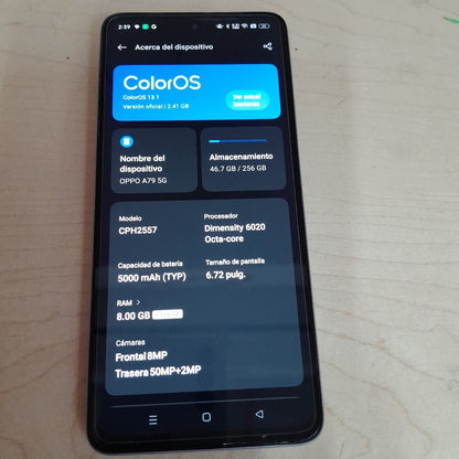 CELULAR OPPO  A79 CPH2557 (2023) 256 GB 8 GB RAM (SEMINUEVO)