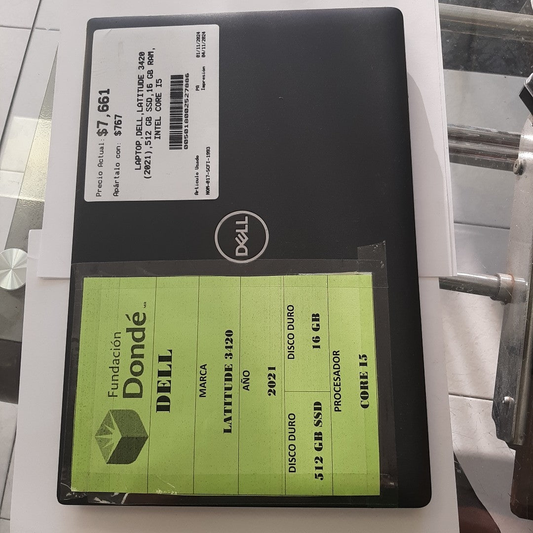 LAPTOP DELL LATITUDE 3420 (2021) 512 GB SSD 16 GB RAM (SEMINUEVO)