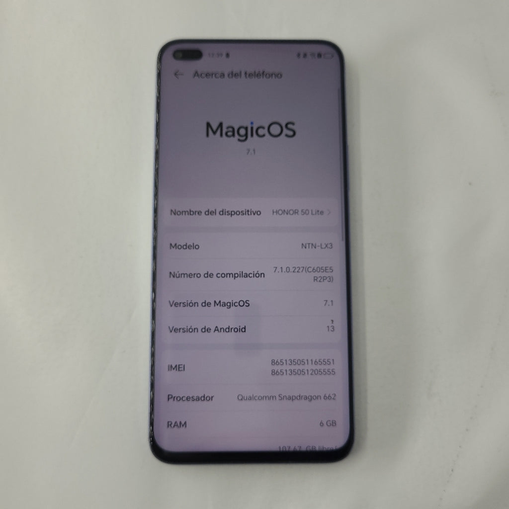 CELULAR HONOR 50 LITE NTN-LX3 128 GB 6 GB RAM (SEMINUEVO)