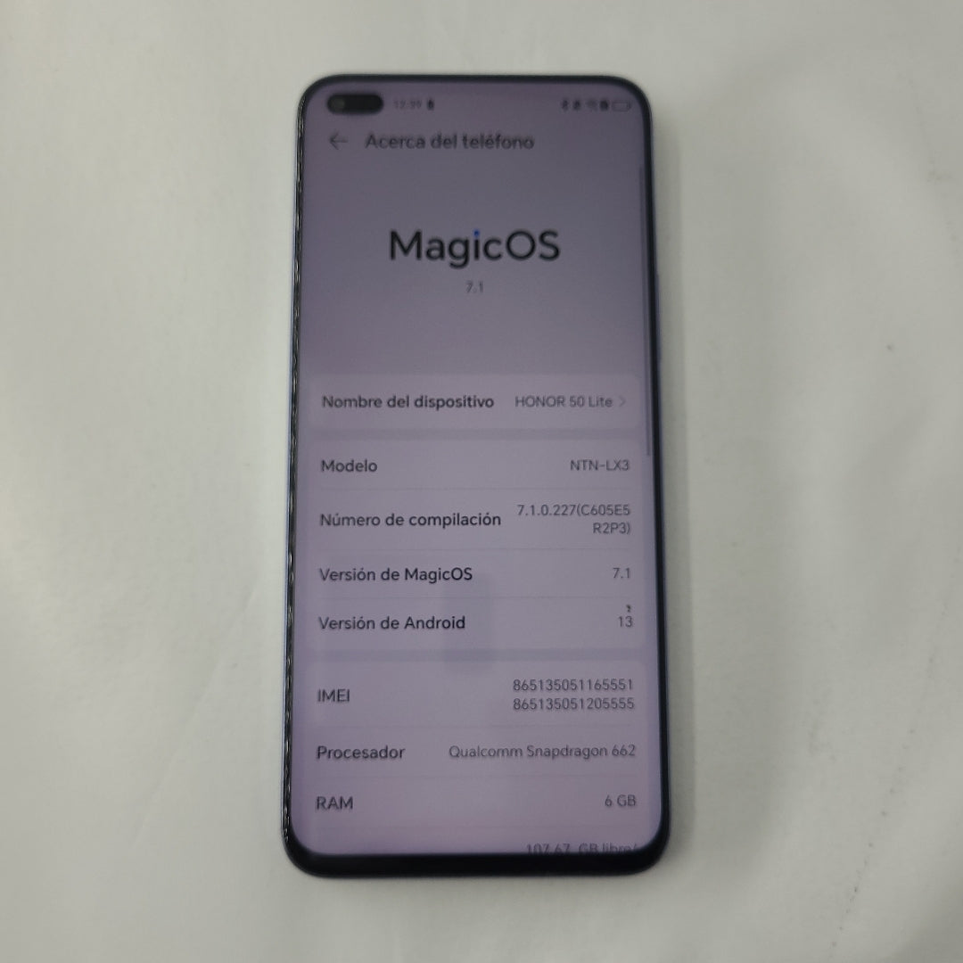 CELULAR HONOR 50 LITE NTN-LX3 128 GB 6 GB RAM (SEMINUEVO)