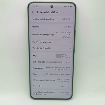 CELULAR HONOR 90 REA-NX9 (2023) 256 GB 8 GB RAM (SEMINUEVO)