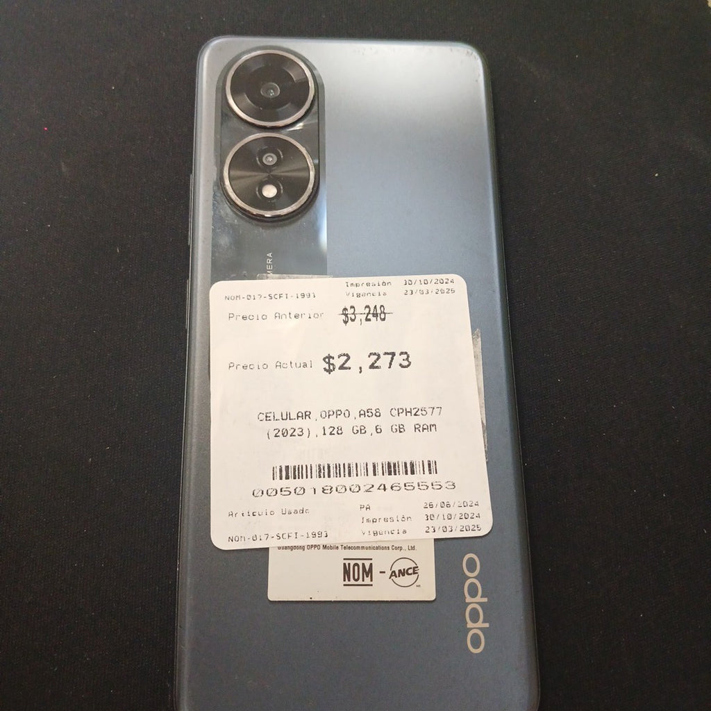 CELULAR OPPO A58 CPH2577 (2023) 128 GB 6 GB RAM