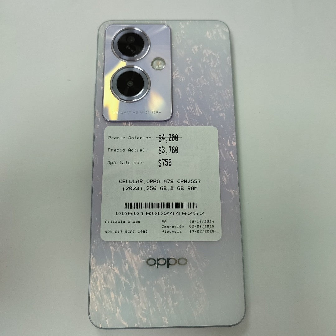 CELULAR OPPO  A79 CPH2557 (2023) 256 GB 8 GB RAM (SEMINUEVO)