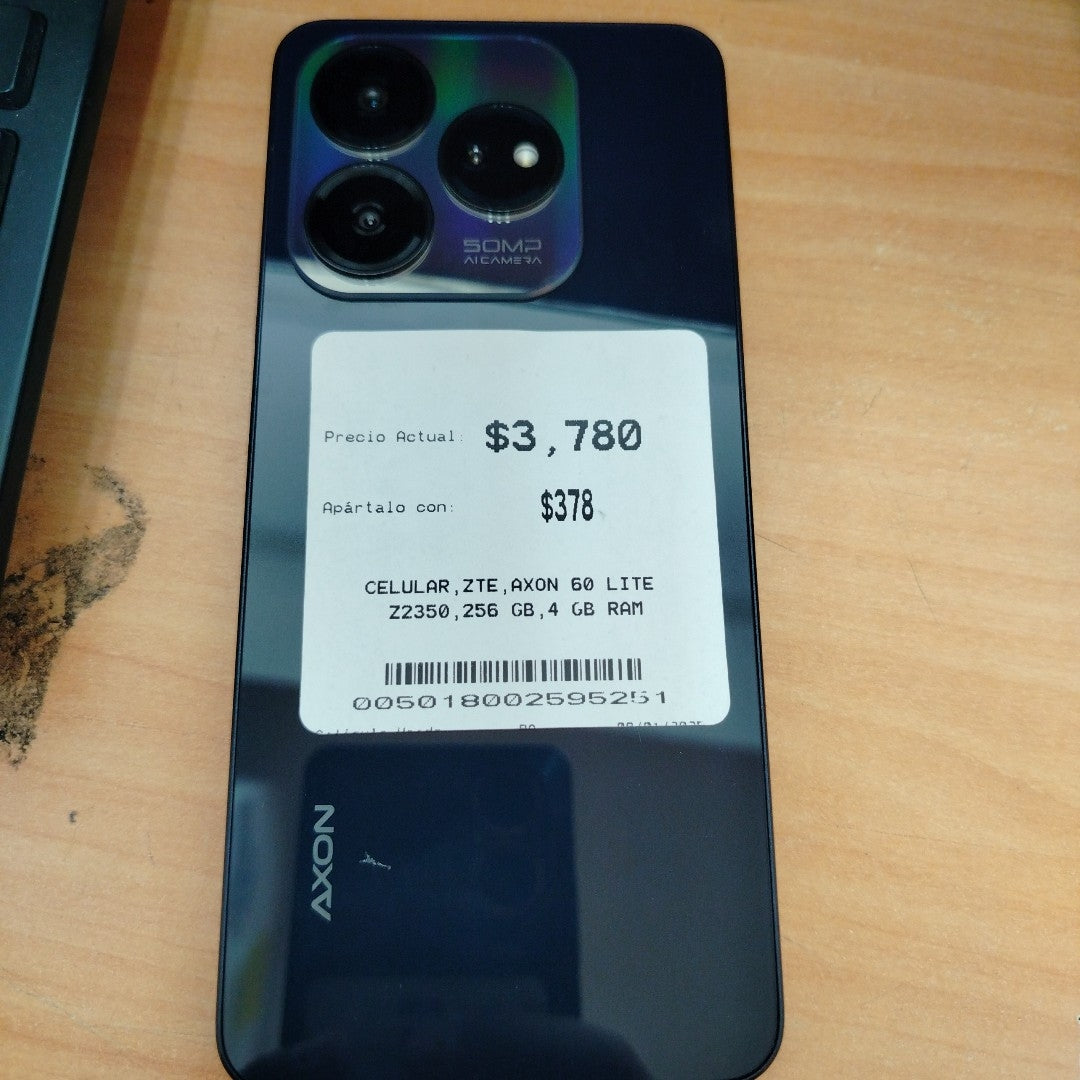 CELULAR ZTE AXON 60 LITE Z2350 256 GB 4 GB RAM (SEMINUEVO)