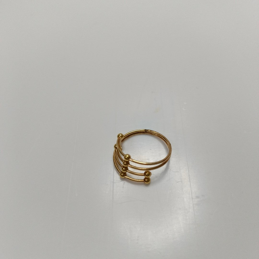 10023AND00075B3132 FRD12 ANILLO 4 HILOS CON BOLITAS ORO 14K 2.5GRS (NUEVO)