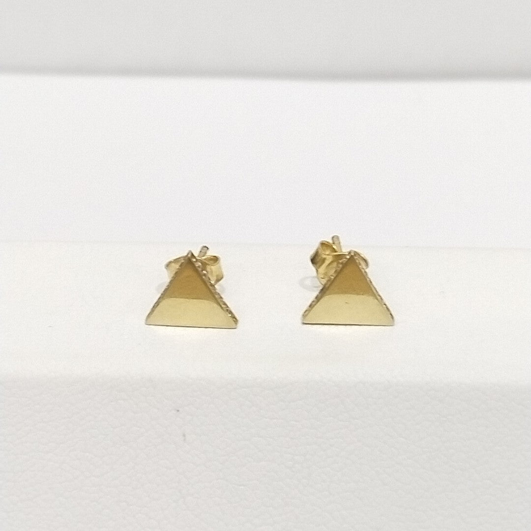 10387BRO00000B1548 FRD11 BROQUEL EN FORMA DE TRIANGULO CON CIRCONIA A LOS COSTADOS ORO 14K 1.4GRS (NUEVO)