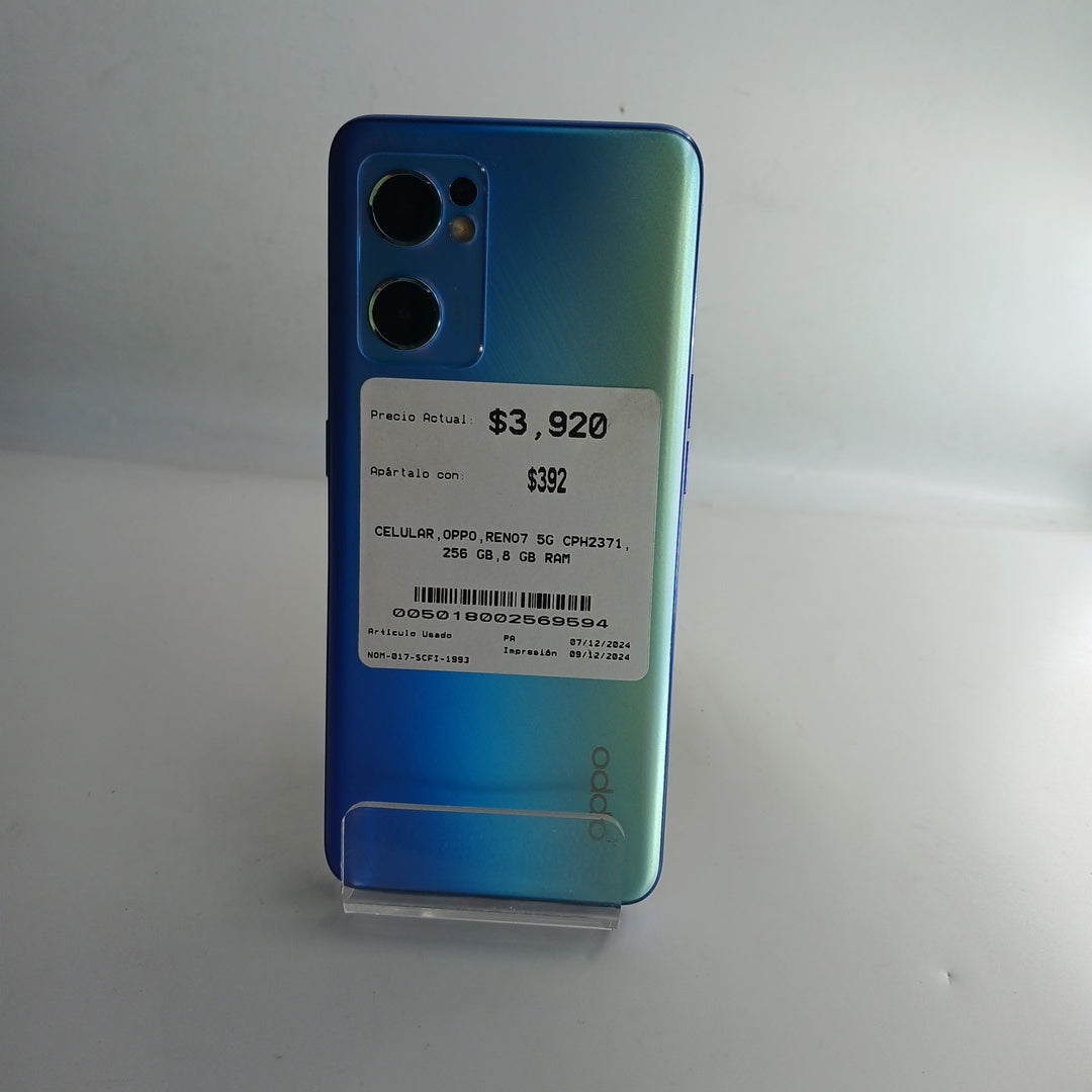 CELULAR OPPO  RENO7 5G CPH2371 256 GB 8 GB RAM (SEMINUEVO)