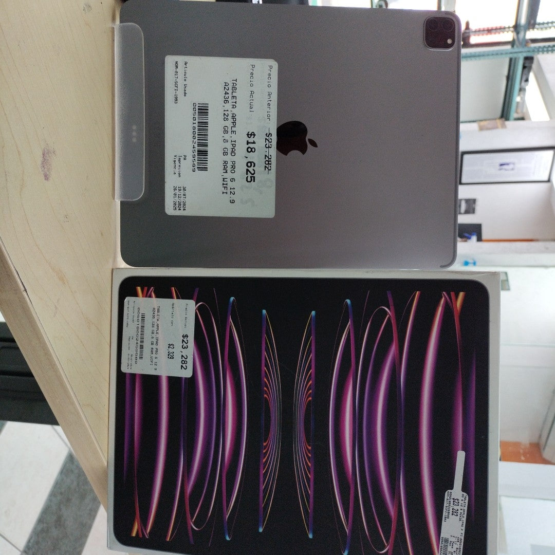 TABLETA APPLE IPAD PRO 6 12.9" A2436 128 GB 8 GB RAM (SEMINUEVO)