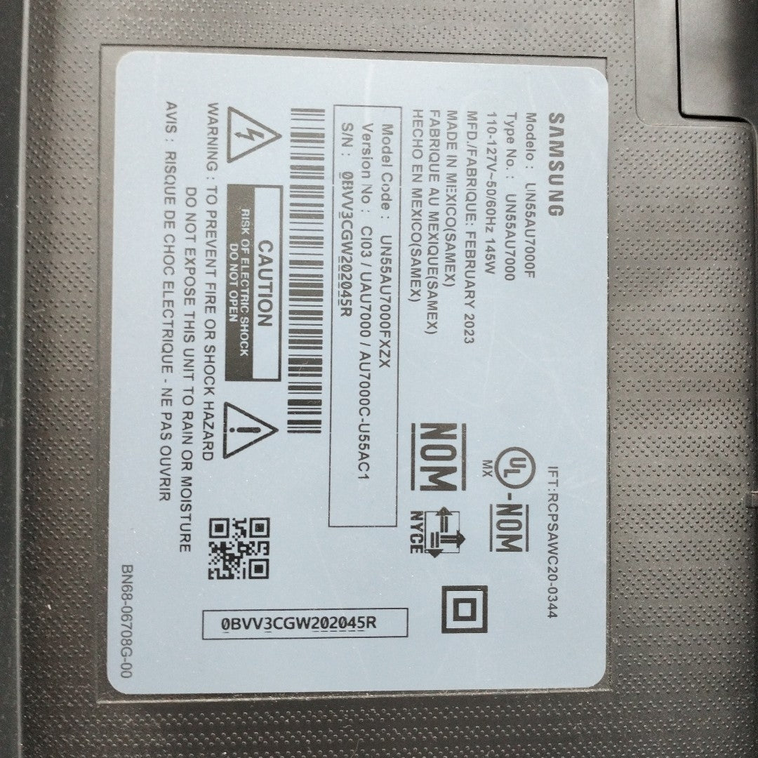 PANTALLA SAMSUNG UN55AU7000F (2023) 55&quot; LED 4K (SEMINUEVO)