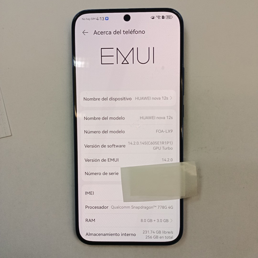 CELULAR HUAWEI NOVA 12S FOA-LX9 (2024) 256 GB 8 GB RAM (SEMINUEVO)