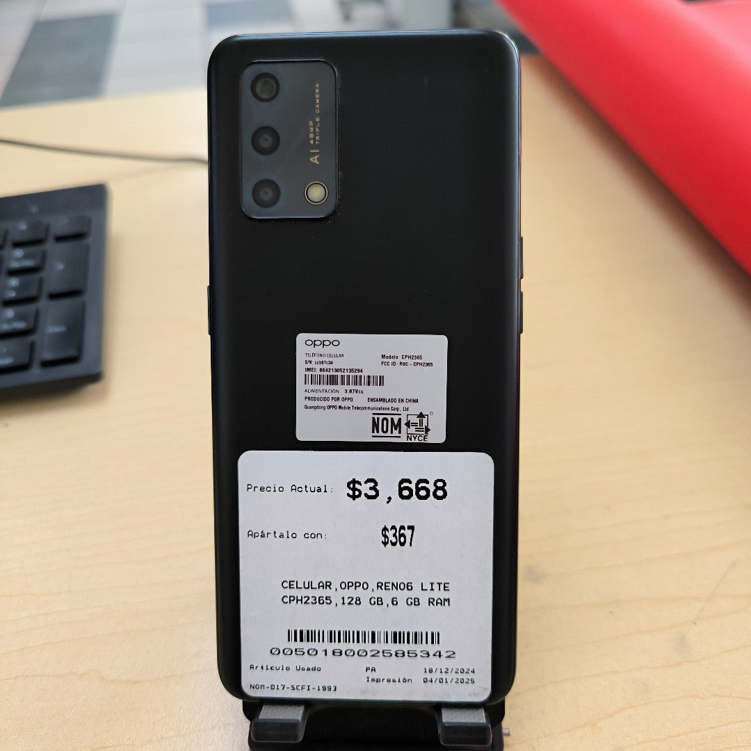 CELULAR OPPO  RENO6 LITE CPH2365 128 GB 6 GB RAM (SEMINUEVO)
