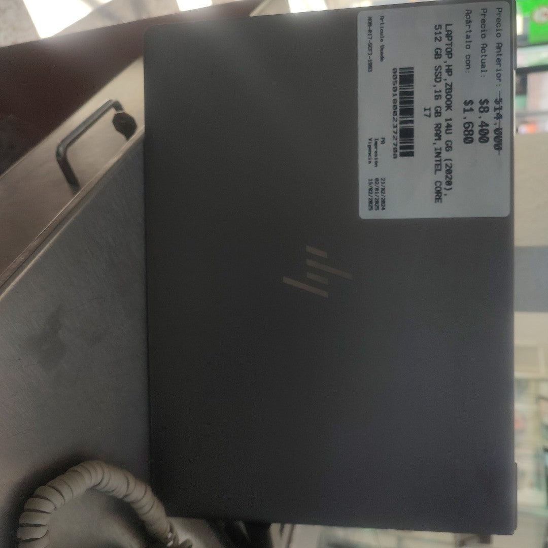 LAPTOP HP ZBOOK 14U G6 (2020) 512 GB SSD 16 GB RAM (SEMINUEVO)