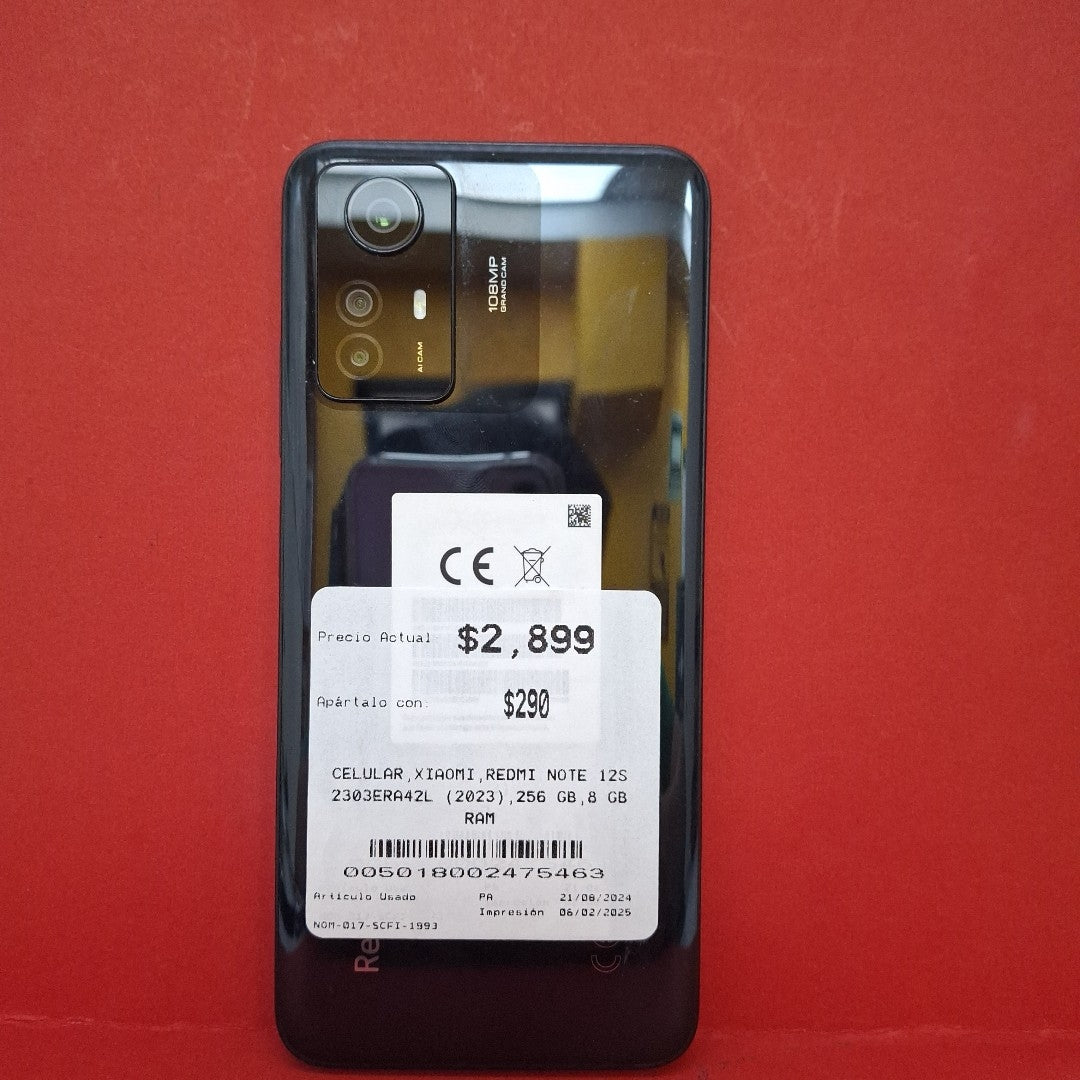 CELULAR XIAOMI REDMI NOTE 12S 2303ERA42L (2023) 256 GB 8 GB RAM (SEMINUEVO)