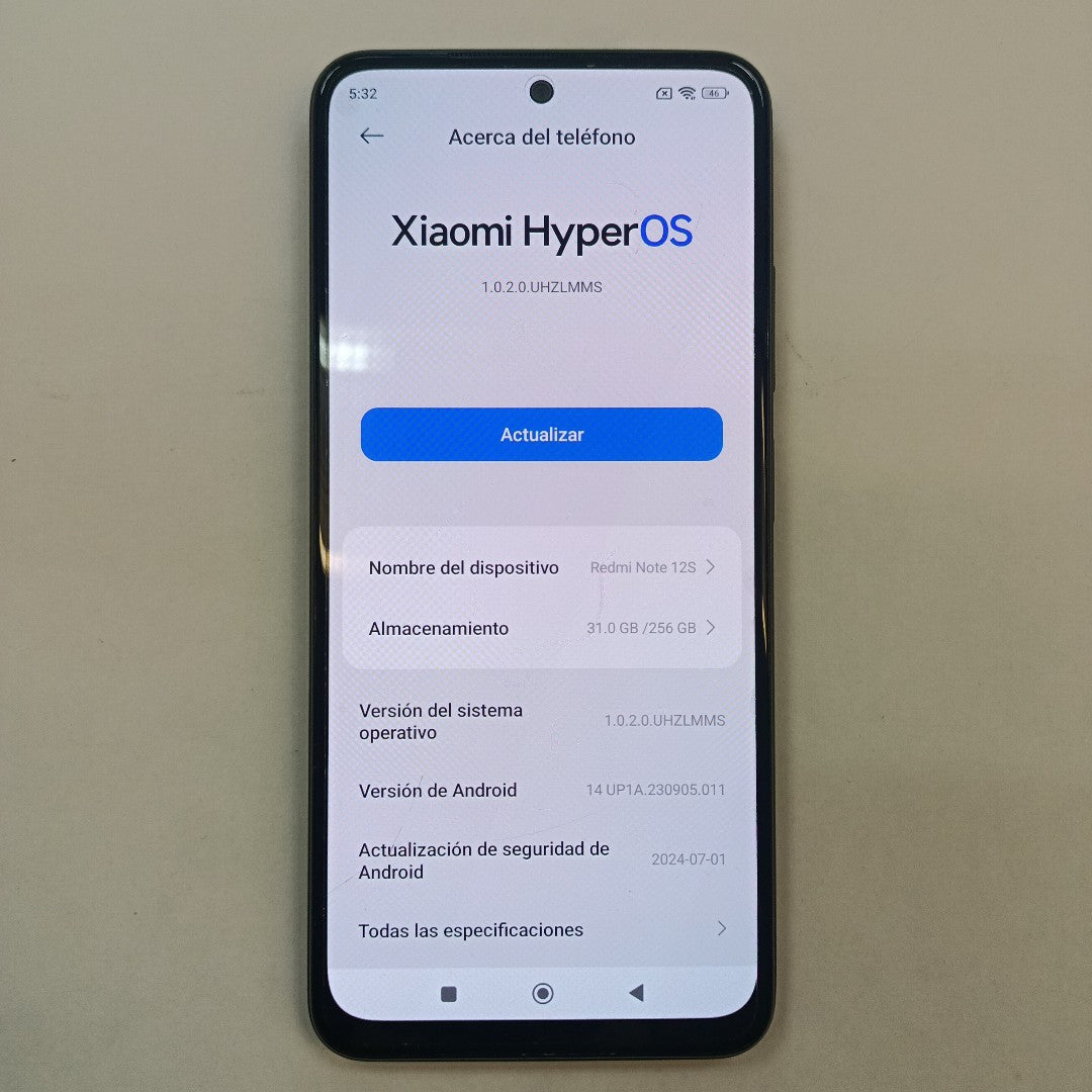 CELULAR XIAOMI REDMI NOTE 12S 2303ERA42L (2023) 256 GB 8 GB RAM (SEMINUEVO)